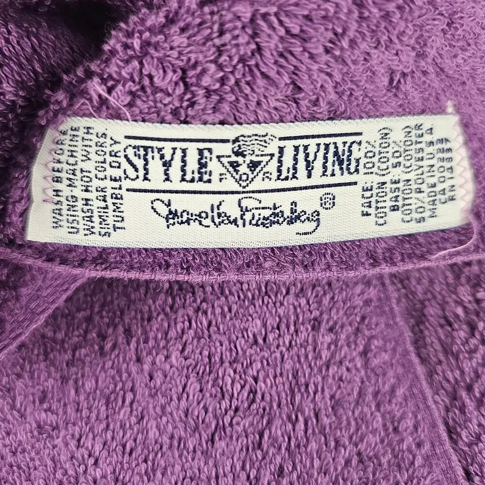 VTG set 3 MCM purple cotton bath towel hand washcloth GUC USA